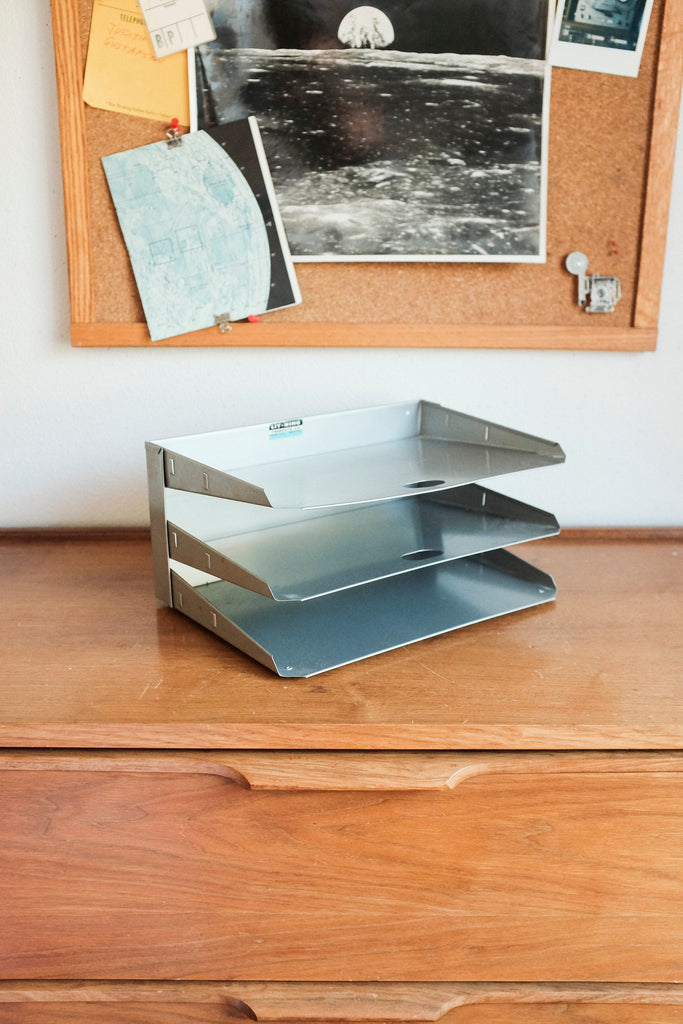 Vintage Metal Desk Organizer Litning Co MicroscopeTelescope