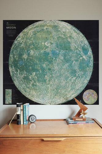 Moon Map Lunar Chart Vintage Rand McNally