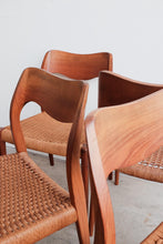 Mid Century Danish Modern JL Moller Model 71 Chairs - Teak, Set of Six Made in Denmark Original Vintage