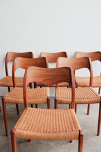 Mid Century Danish Modern JL Moller Model 71 Chairs - Teak, Set of Six Made in Denmark Original Vintage