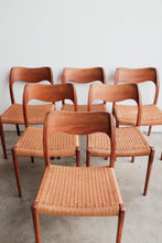 Mid Century Danish Modern JL Moller Model 71 Chairs - Teak, Set of Six Made in Denmark Original Vintage