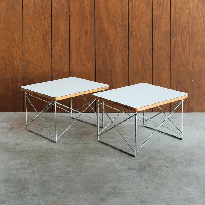 Vintage Herman Miller Eames LTR Wire Mesh Tables - Original Pair, Mid Century