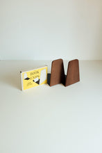 Teak Bookends with Metal Base - new old stock with box