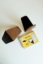 Teak Bookends with Metal Base - new old stock with box