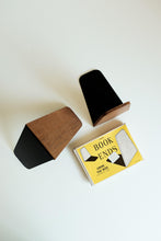 Teak Bookends with Metal Base - new old stock with box