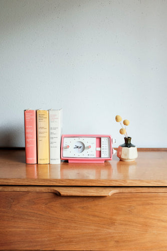 Craig Alarm Clock - Model 1602 made by Sankyo / Bubblegum Pink White Face & Dial