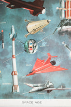 Space Age original vintage print art by Educational Posters 1959 Mid Century Modern