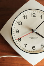 Mid Century Westclox Wall Clock / Geometric Diamond Hanging wall clock / White Wall Clock