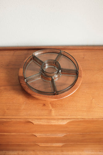 Digsmed Denmark Lazy Susan Vintage teak Serving Tray 1964
