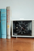 Vintage Alarm Clock Radio by RCA / white Housing Black Clock Face / MCM Retro Tech /
