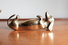 Brass Dachshund Doxie Dog Figurine / Hollywood regency / Brass Animal / MCM Home Decor
