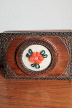 Wood box with yarn flower