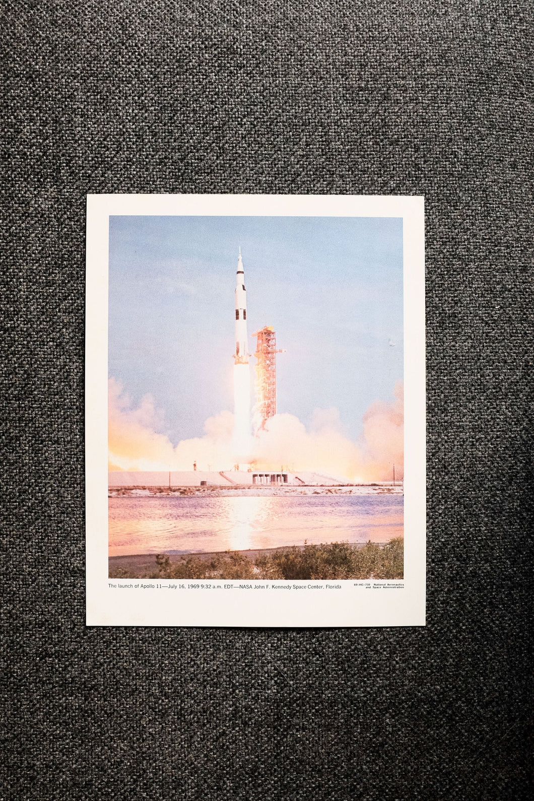 Large Nasa Print Launch Of Apollo 11 Vintage NASA Space Photo