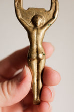 Vintage Brass Bottle Opener Nude figure Woman