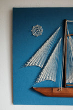 Vintage Ship String Art "Two Mast Schooner"