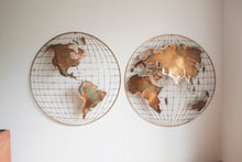 Vintage World Globe Wall Sculpture by C. Jere / Mid-Century wall hanging / Curtis Jere Hemispheres / Wall art