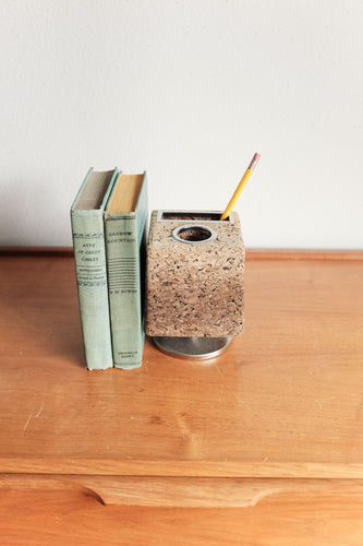 Cork Pencil Organizer Mid Century Square