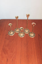 Vintage Brass Tulip Candle Holders - Set of 5