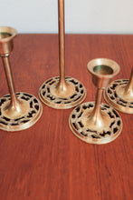 Vintage Brass Tulip Candle Holders - Set of 5