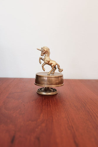 Vintage Brass Unicorn Music Box