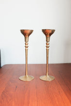Vintage Brass Twisted Candle Holders / Barley Twist