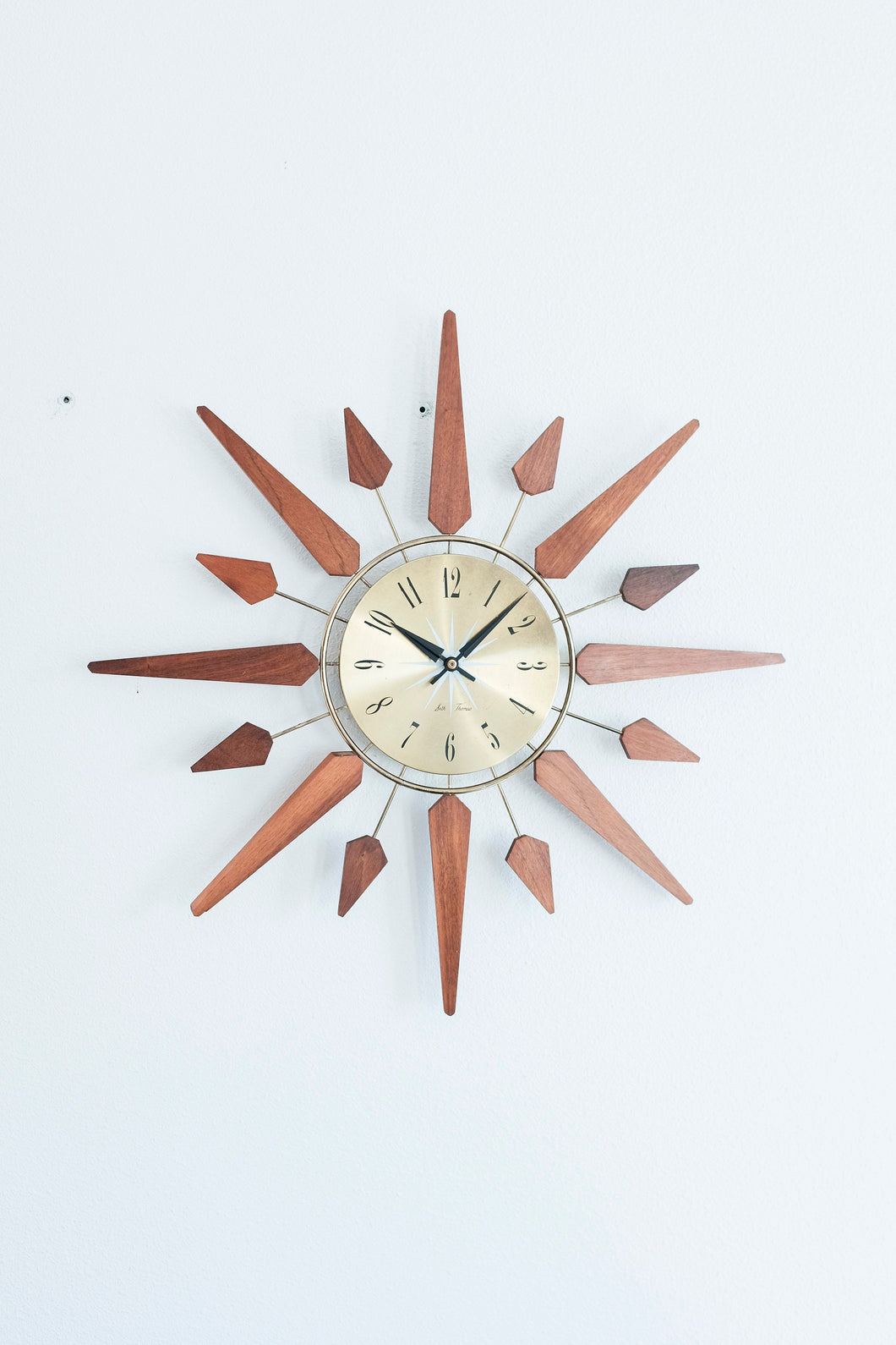 Seth Thomas Starburst Clock Tested + Working / Vintage Mid Century