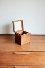 Wood Hinged Box with Brass inlay on top