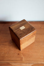 Wood Hinged Box with Brass inlay on top