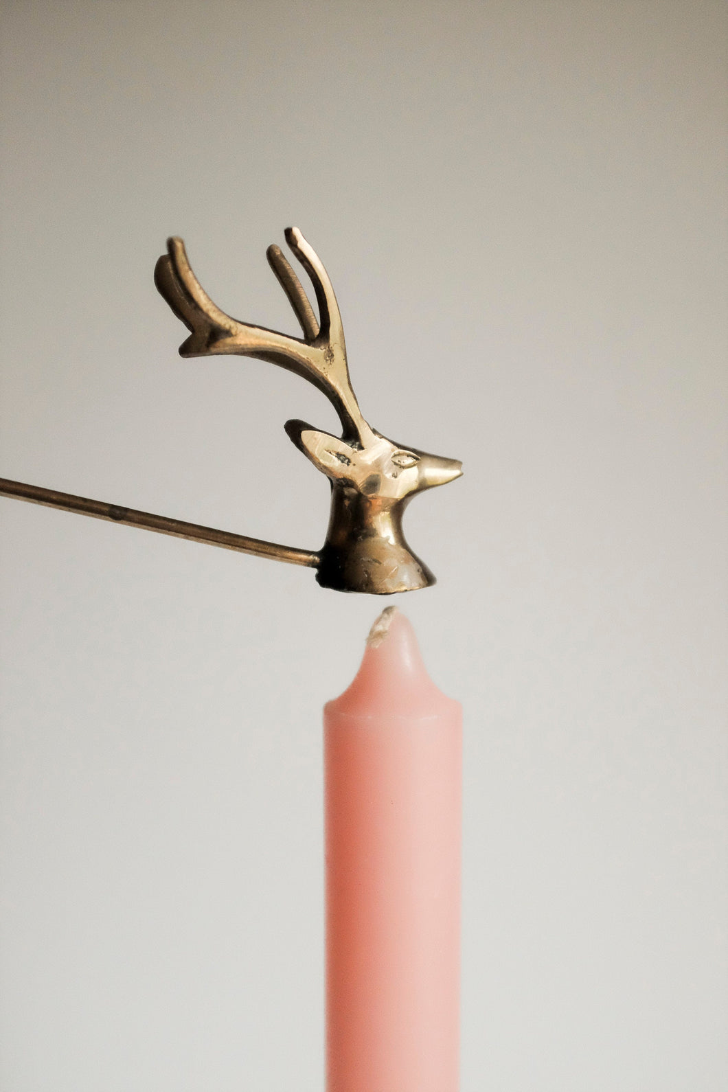 Vintage Brass Deer head Candle Snuffer