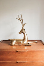 Large Brass Sitting Deer