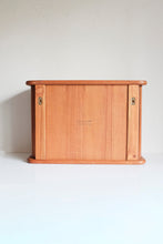 Vintage Teak tambour door storage cabinet floating shelf
