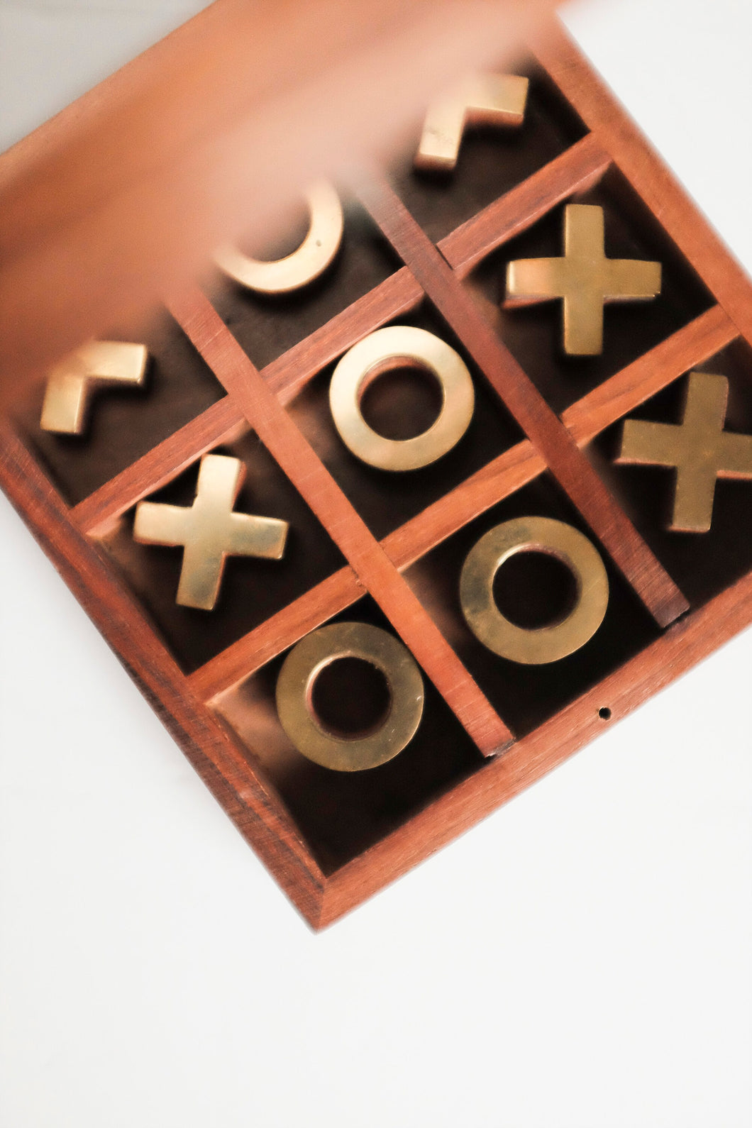 Vintage Twist Tac Toe Game Hardwood With Marbles Vintage 