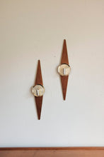 Wood Starburst Wall Sconces for candles (set of 2) Walnut