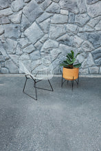 Mid Century Bertoia Diamond Chair for Knoll International / Rare Two tone Black and White lacquered / Original Yellow Knoll Prestini Fabric