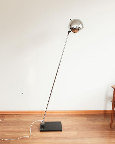 Robert Sonneman Adjustable Floor Lamp in Chrome and Steel with Globe Head