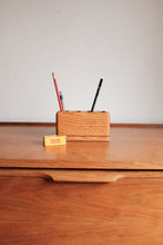 Oak desk organizer or candle holder