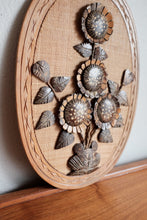 Vintage Flower Wall hanging - hand carved coconut shell