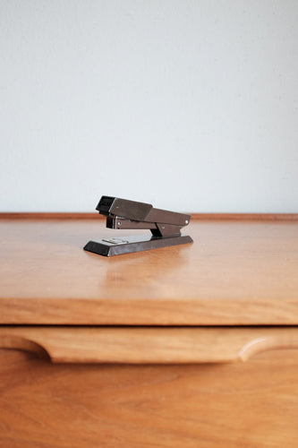 Vintage Stapler - Bates - Brown and faux wood